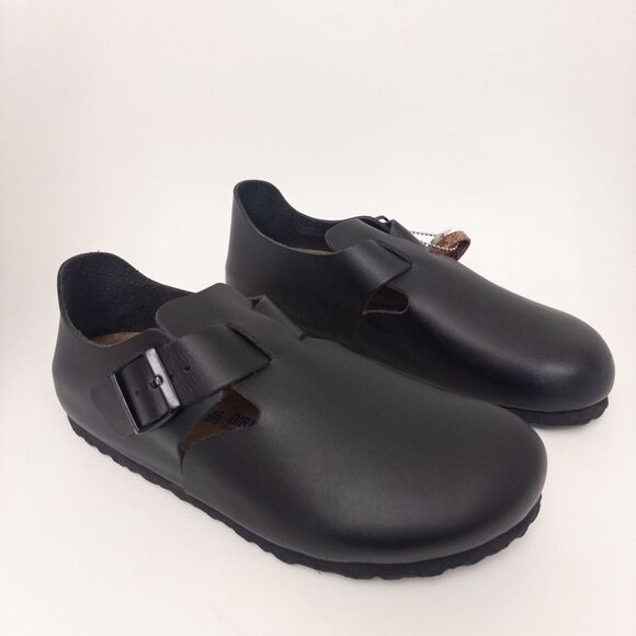 Birkenstock London Black Oiled Clog Shoes Size 42 Narrow - Picture 2 of 12